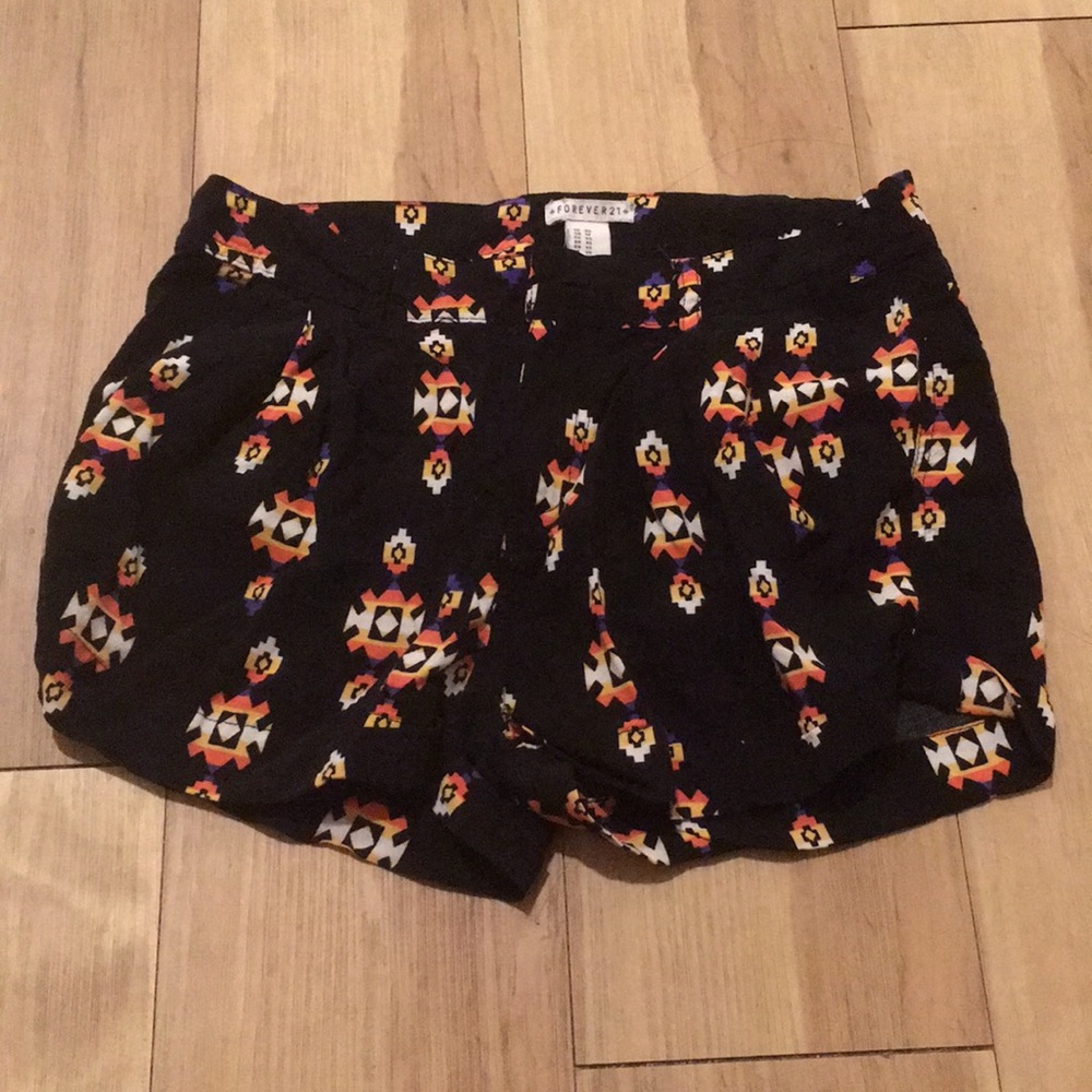 Forever21 Black Tribal Print Shorts